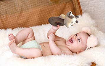 X-Large Premium Baby Rattle, Extra Soft Plush Cow Teether, (BPA Free), by Timixiki, Safe for Teething, Develops & Improves Baby's Hand-Eye Coordination